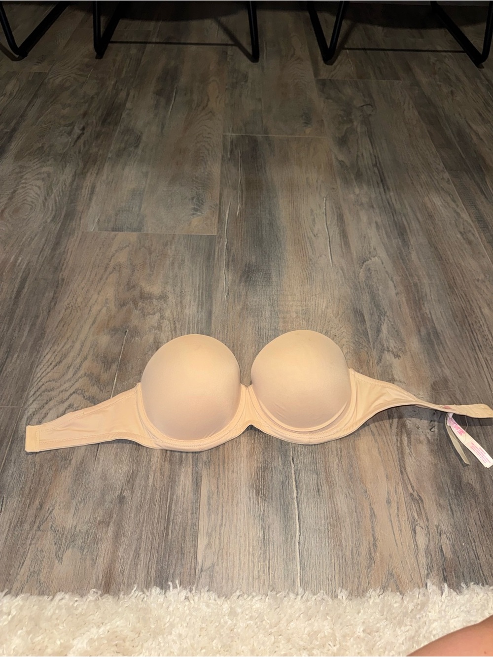 PINK Victoria's Secret Strapless Nude Beige Push-Up Bandeau